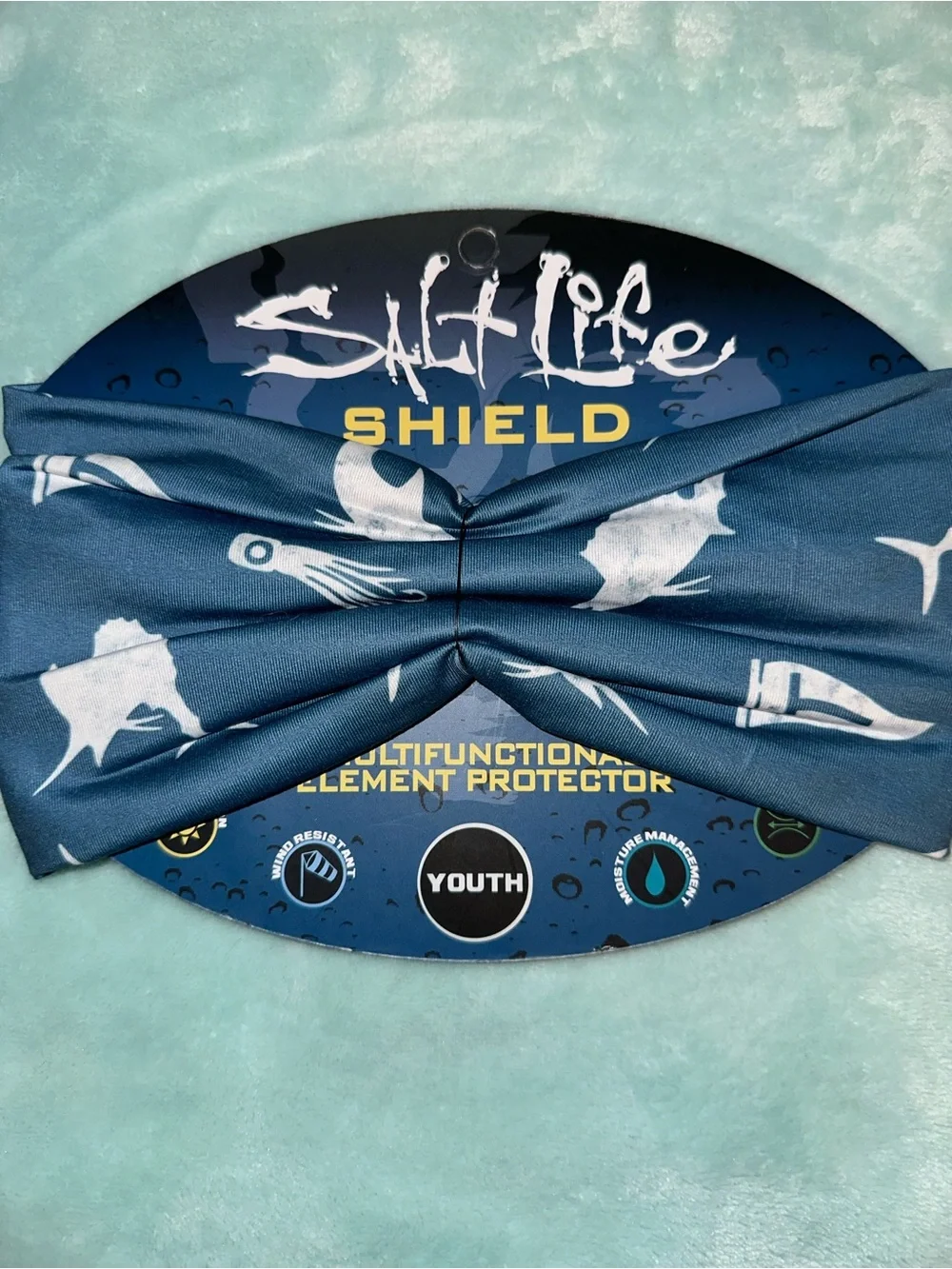 Salt Life Youth Multifunctional Shield - Blue Fish Print